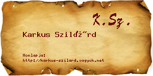 Karkus Szilárd névjegykártya