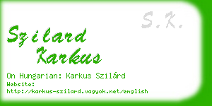 szilard karkus business card